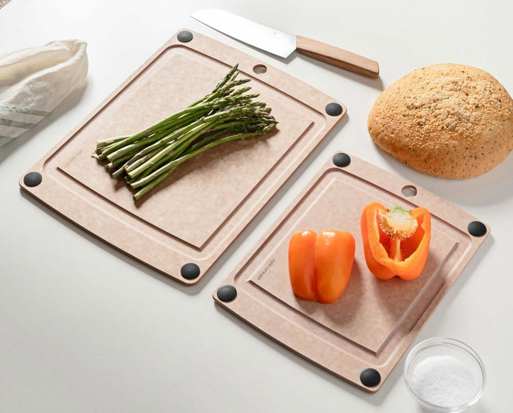 Epicurean All-In-One Series featured in Natural paired with a Victorinox Swiss Modern Chef's Knife